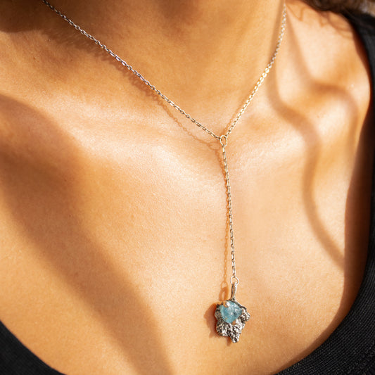 Leaf  Aquamarine Necklace